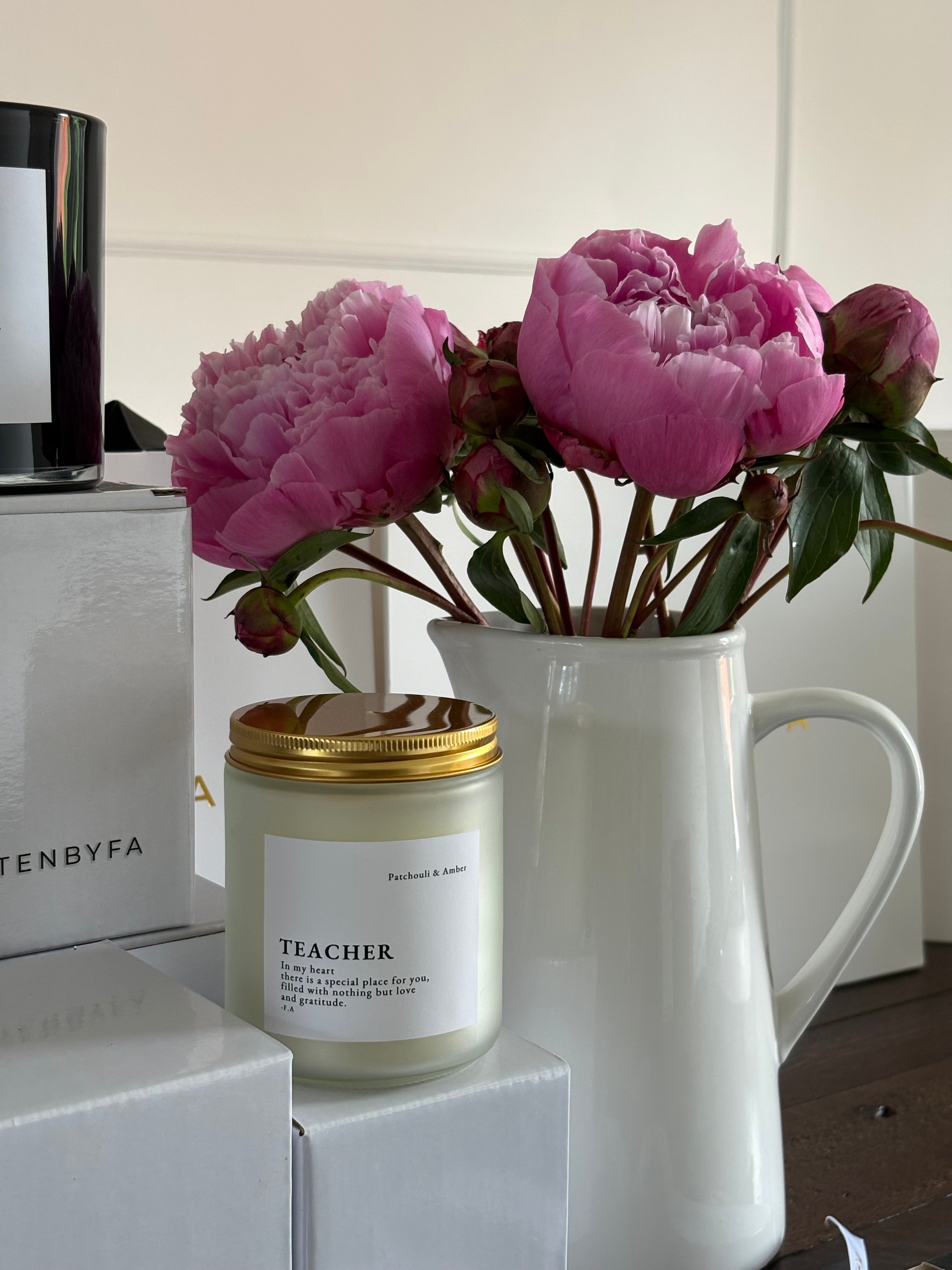 Teacher | White Frosted Candle