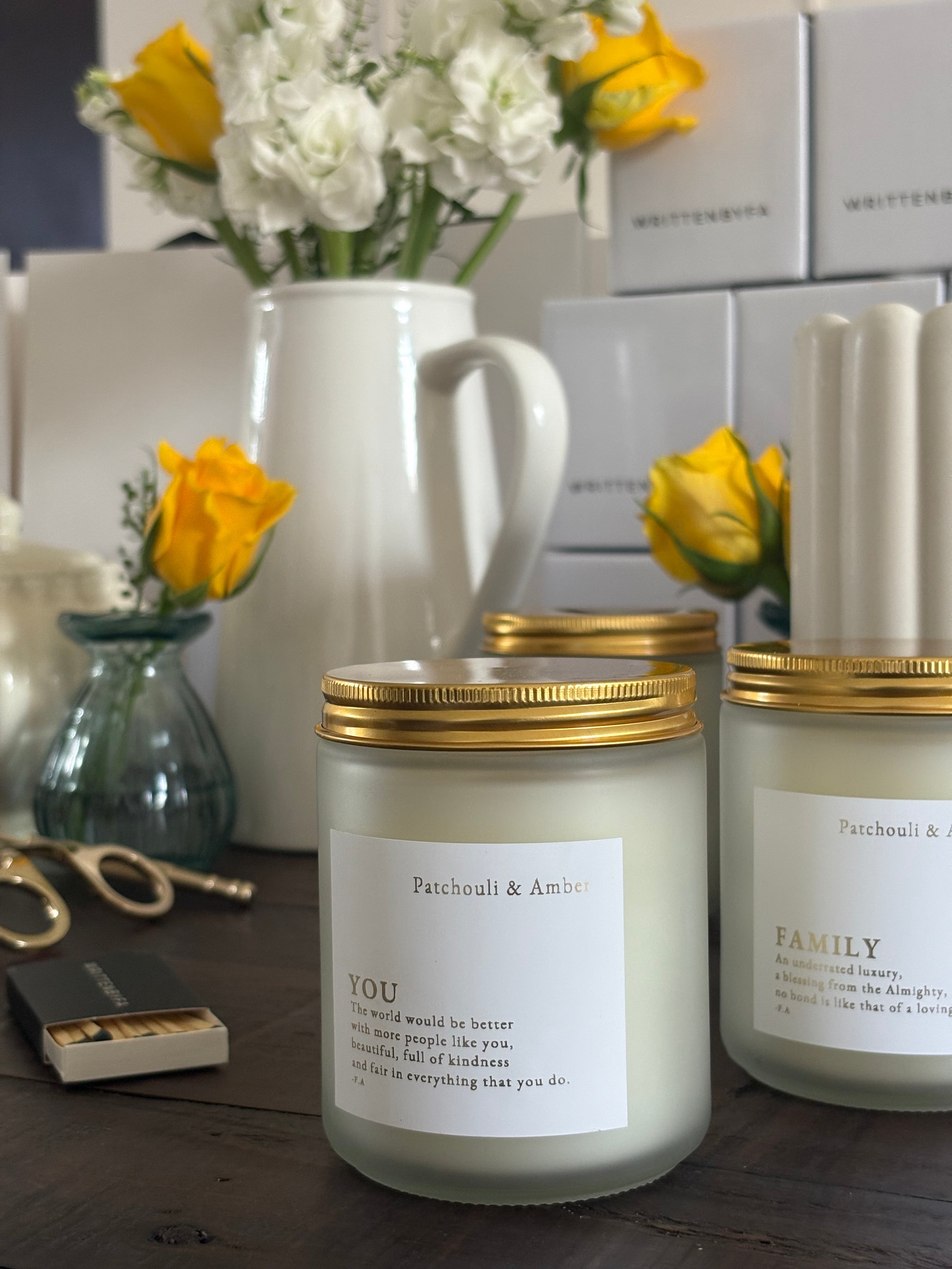 You | White Frosted Candle