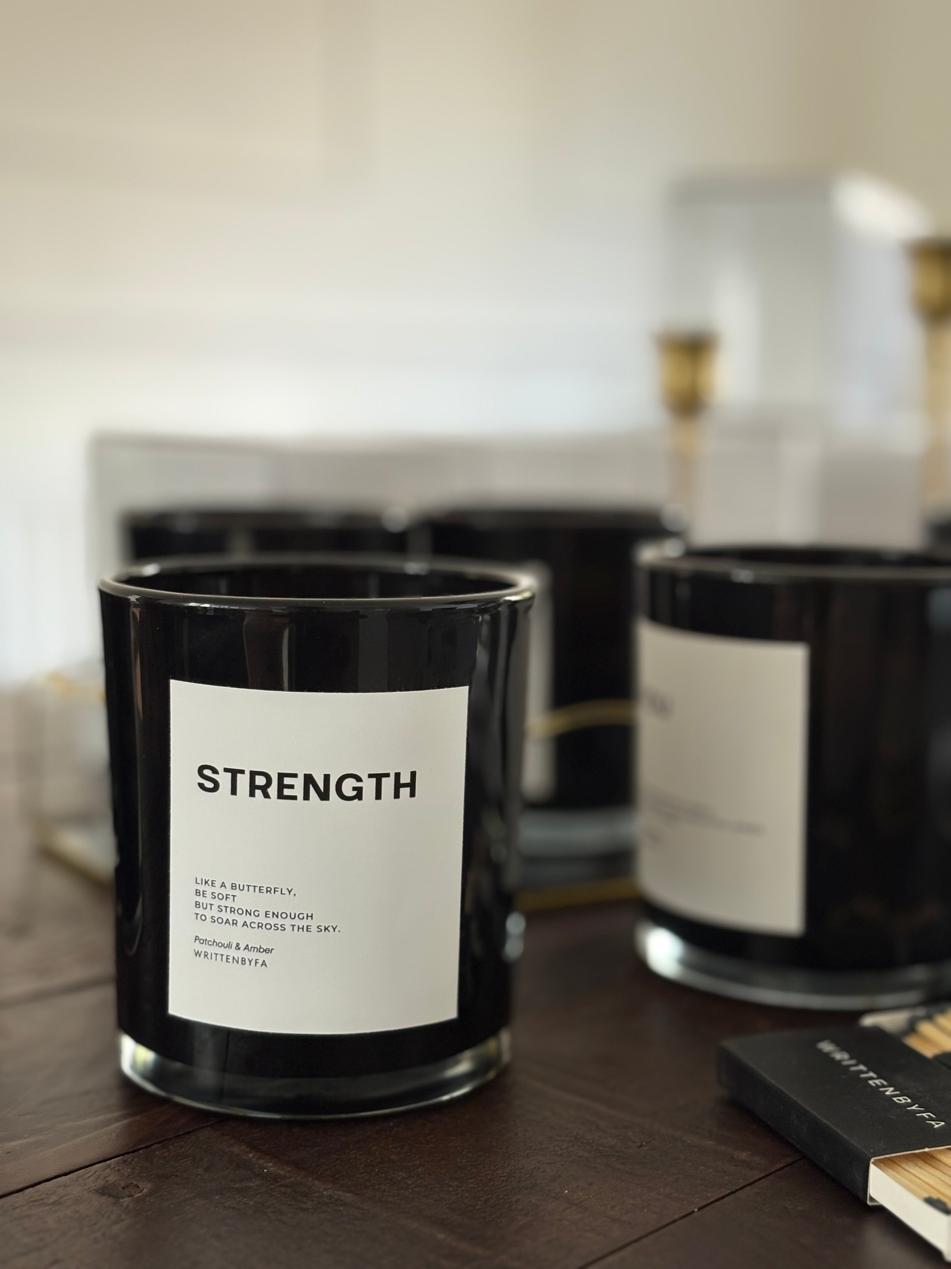 Strength| Black Gloss Candle