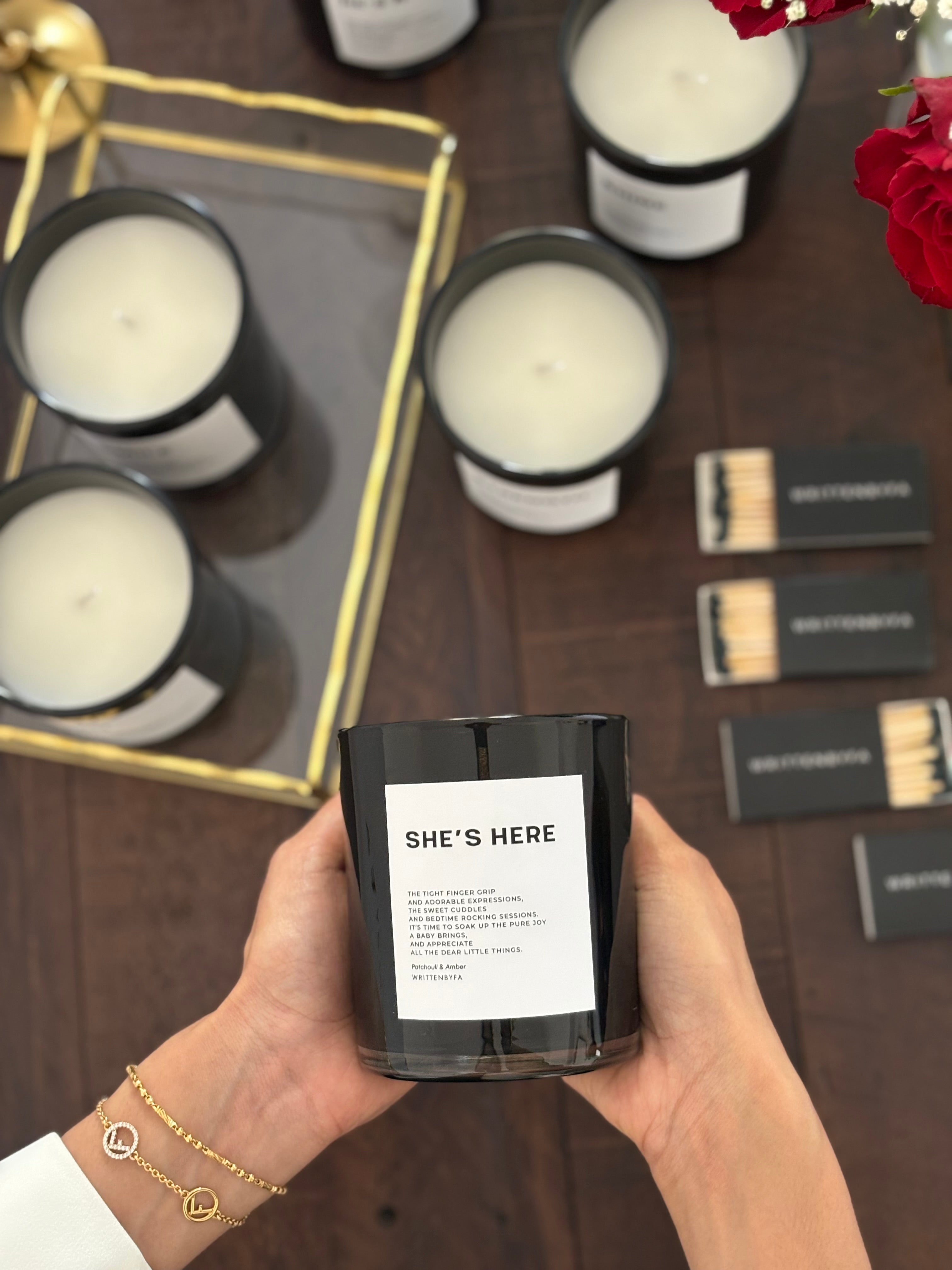 She's here | Black Gloss Candle