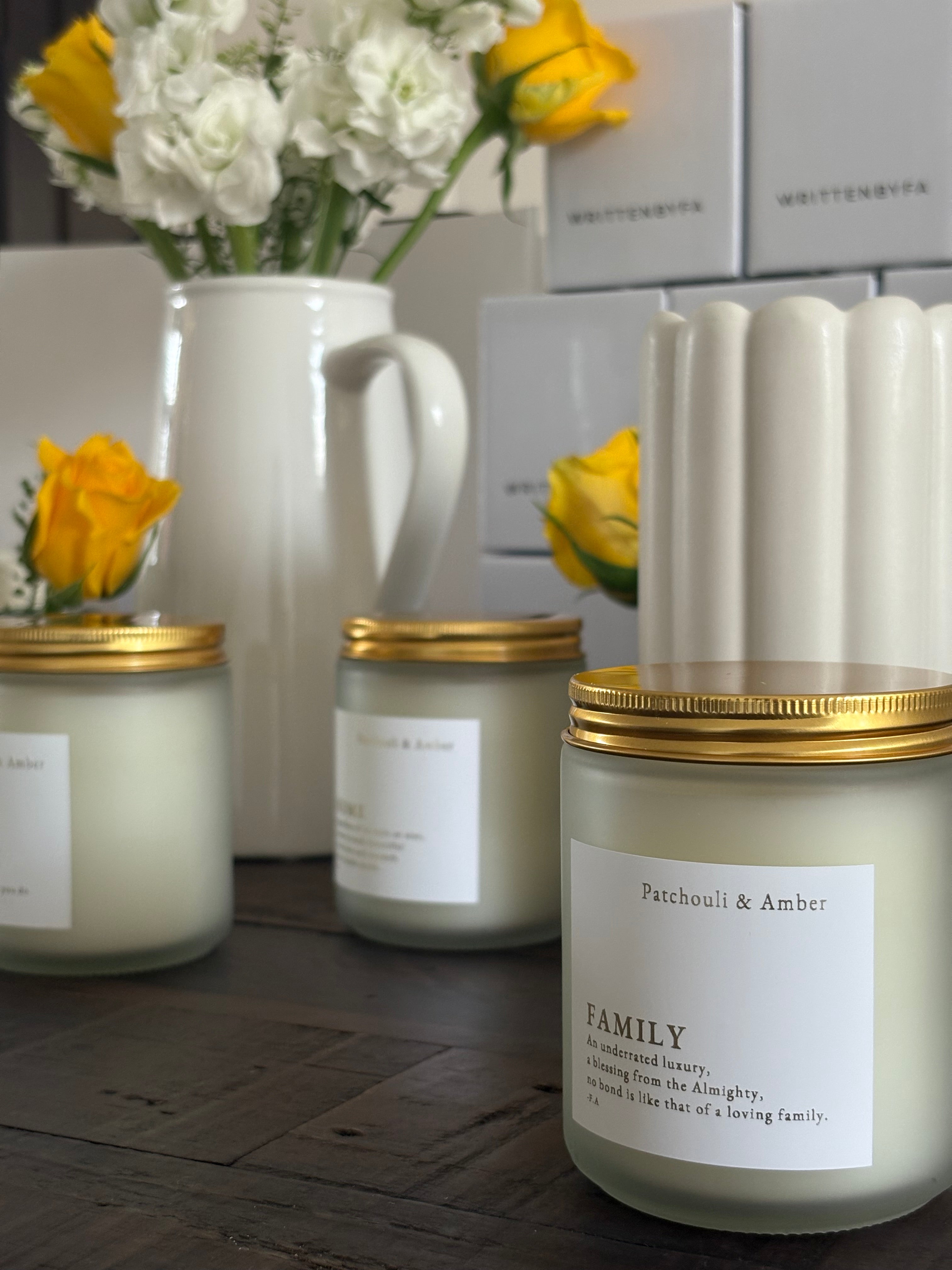 Family | White Frosted Candle