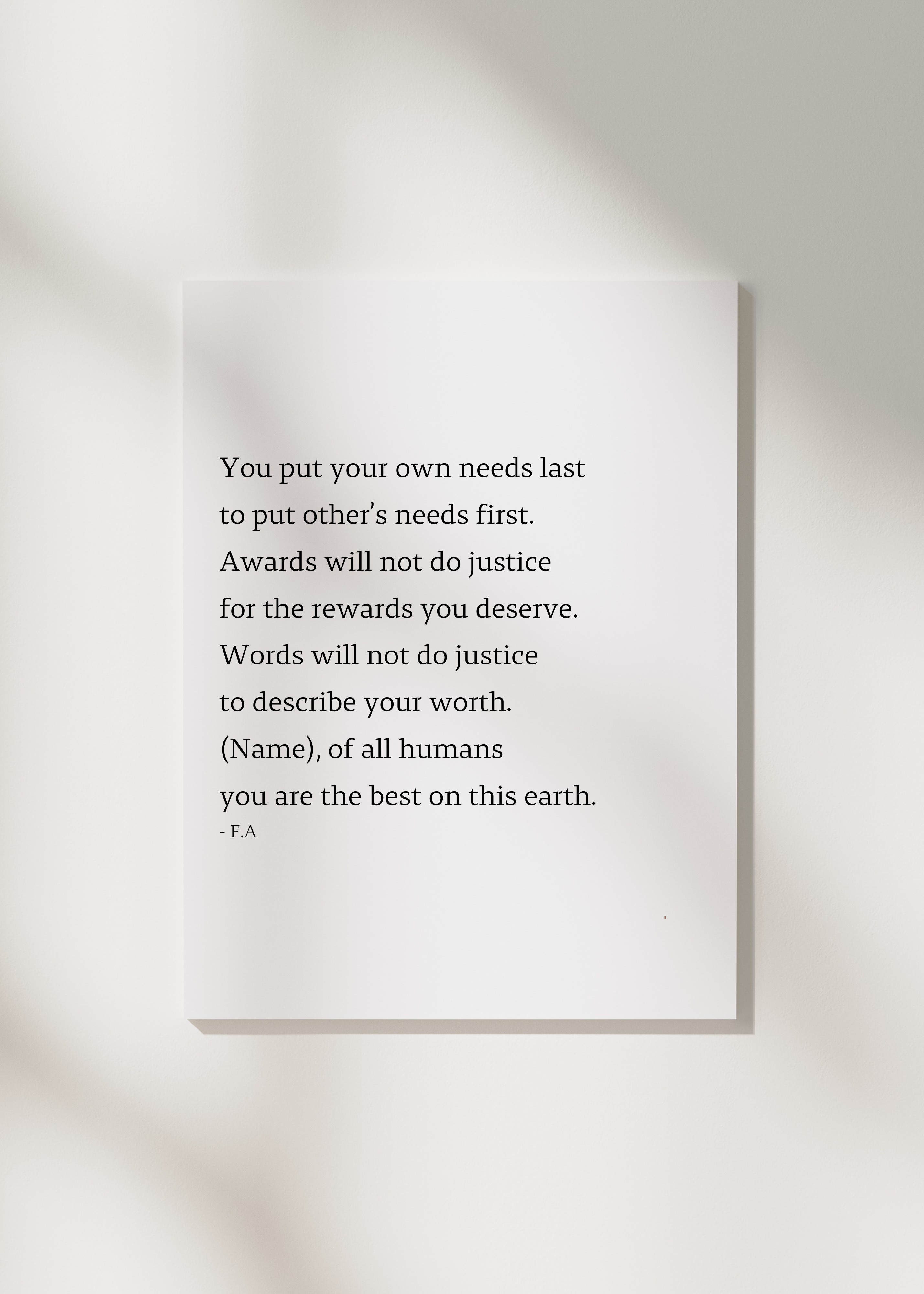 "Best on this earth" | Daughter