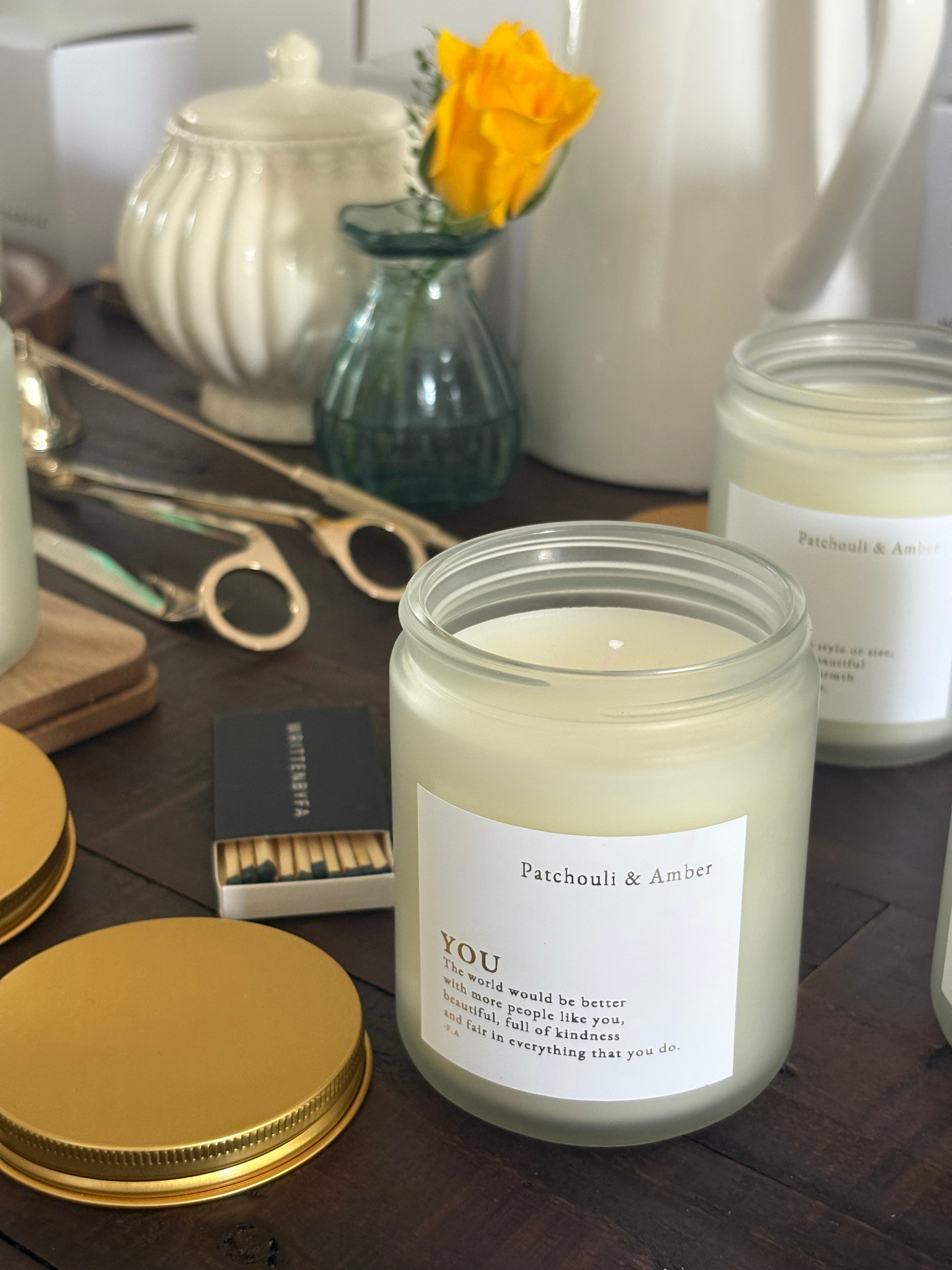 You | White Frosted Candle