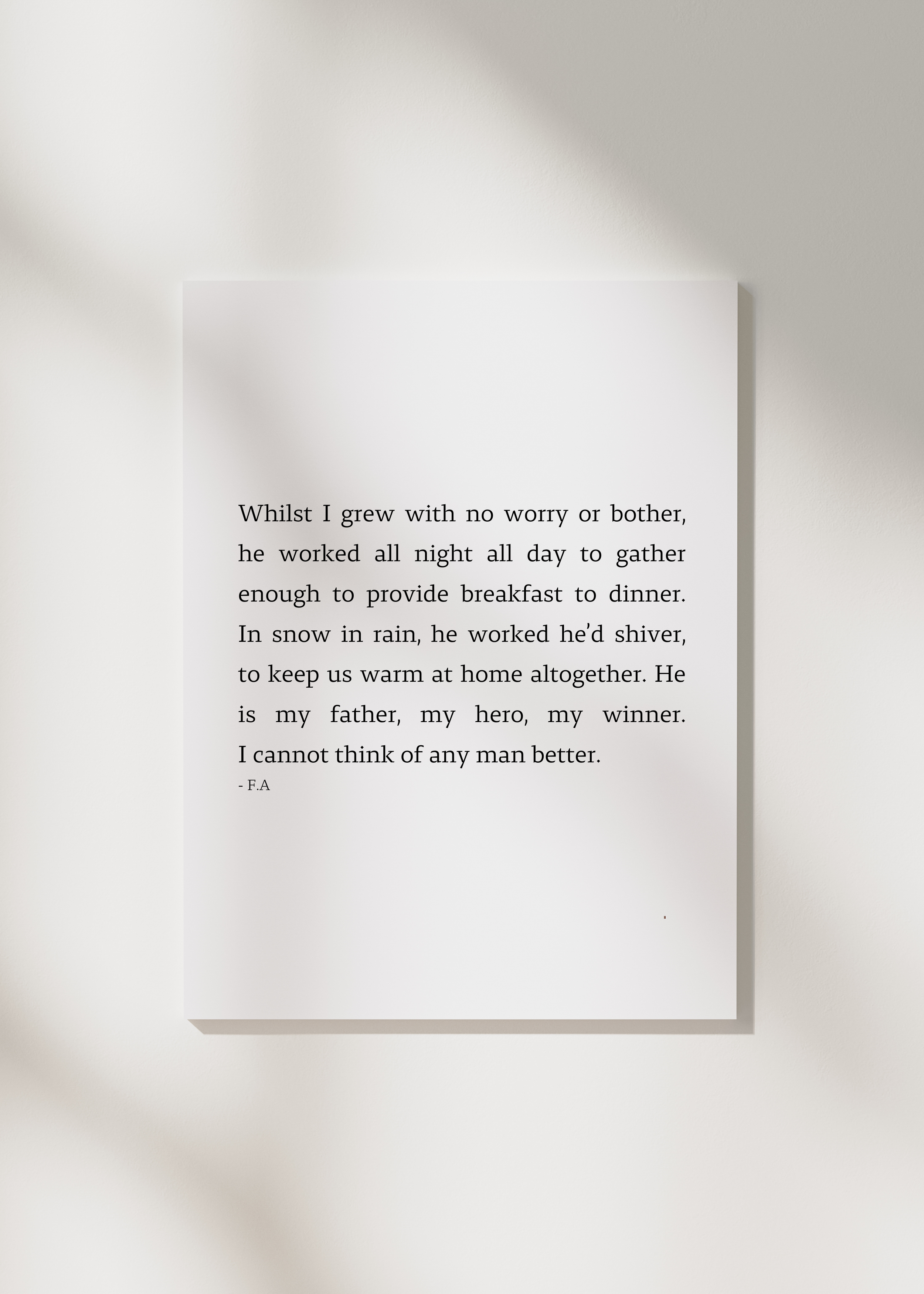 "Whilst I grew" | Father