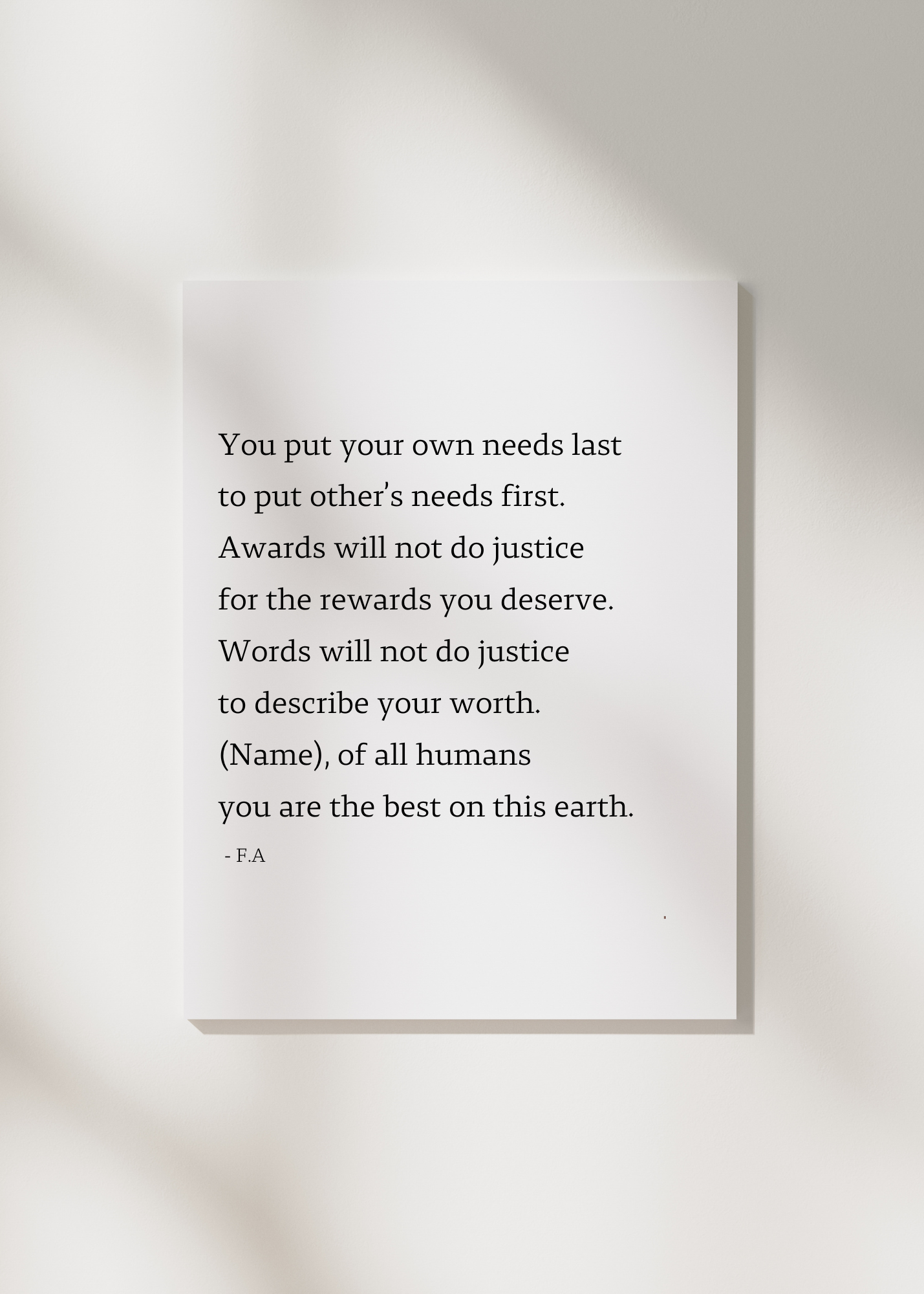 "Best on this earth" | Friend