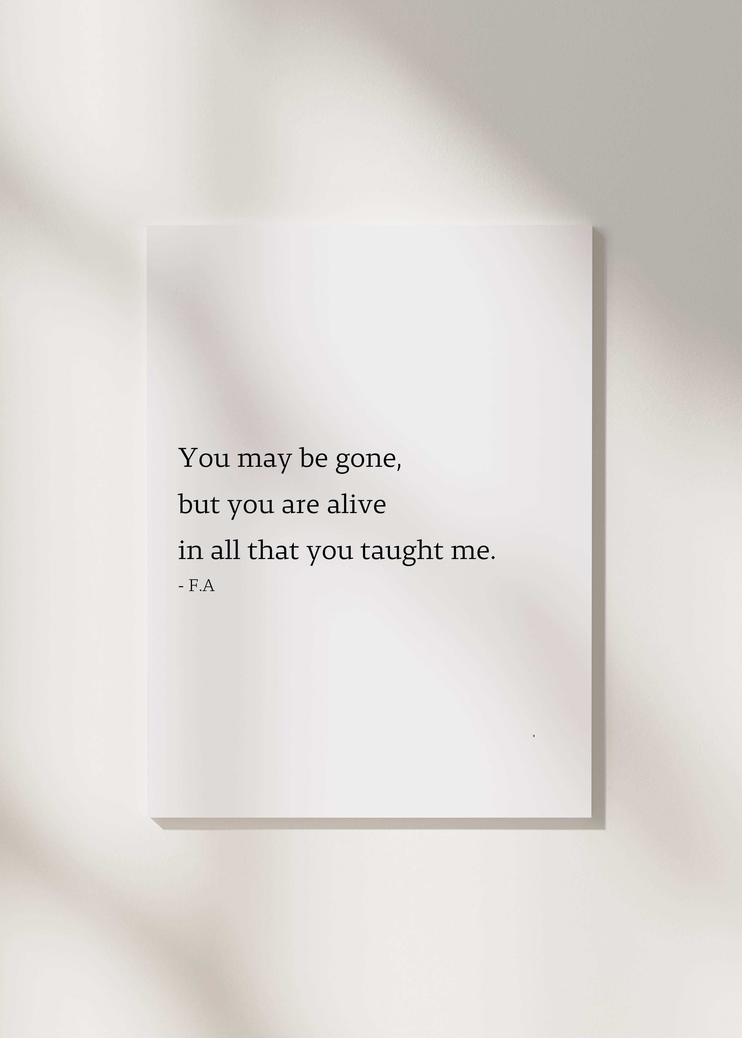 "Alive" | Loss of loved one