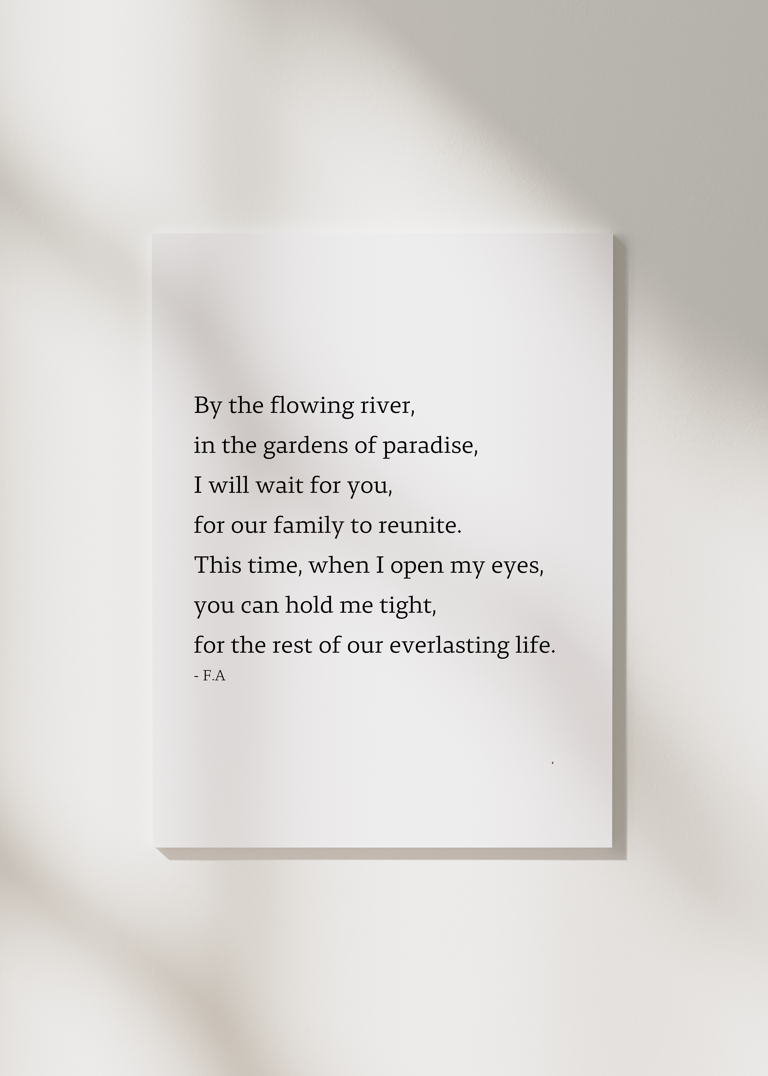 "By the flowing river" | Loss of loved one