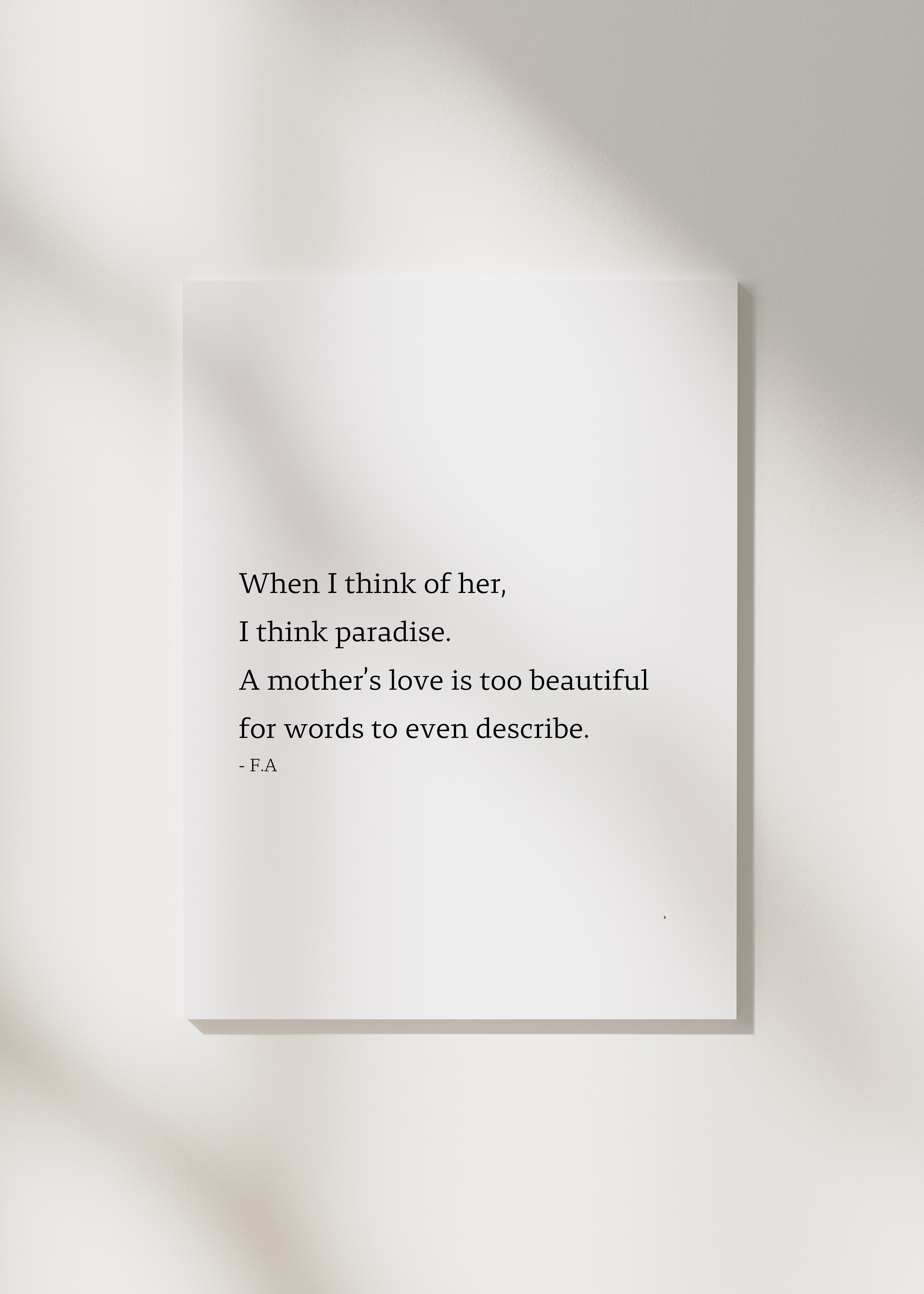 "Paradise mother" | Mother