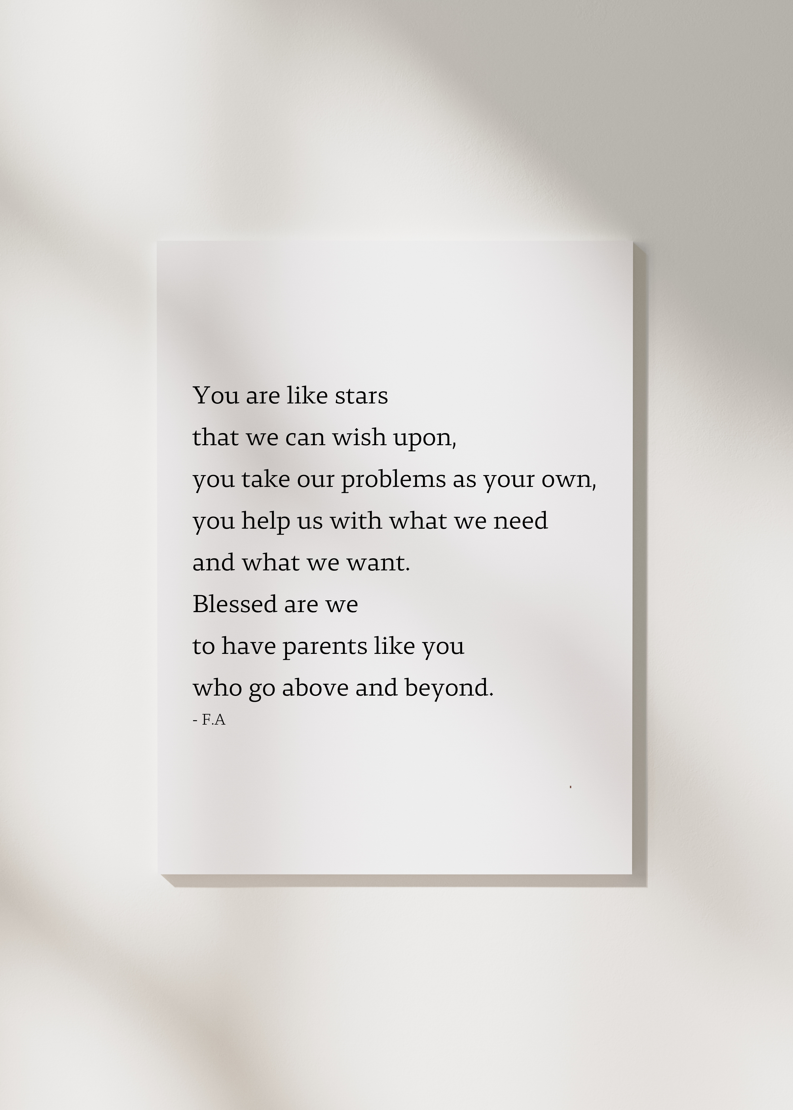 "Blessed are we" | Parents