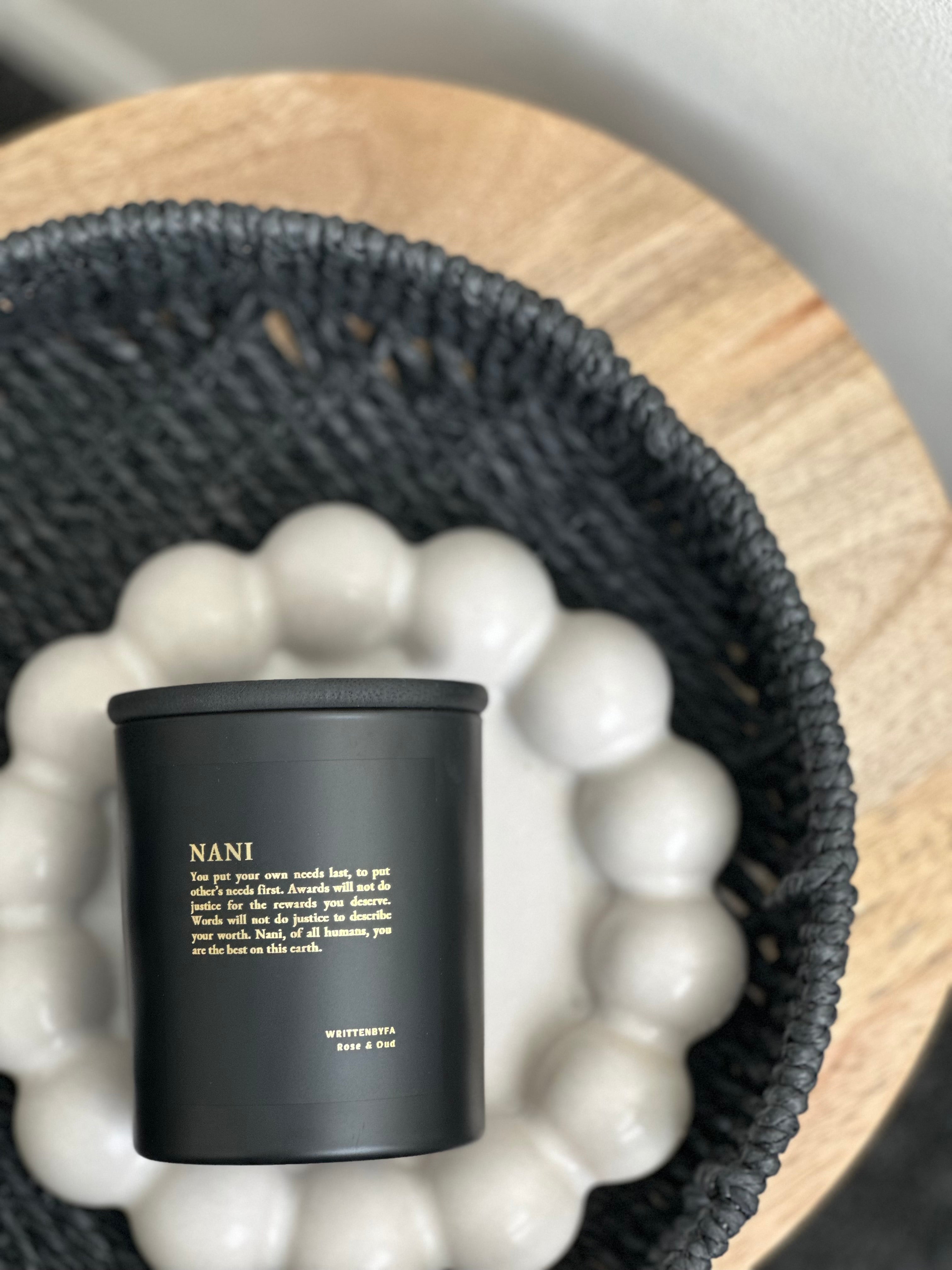 Nani | Black Matt Rose & Oud Candle