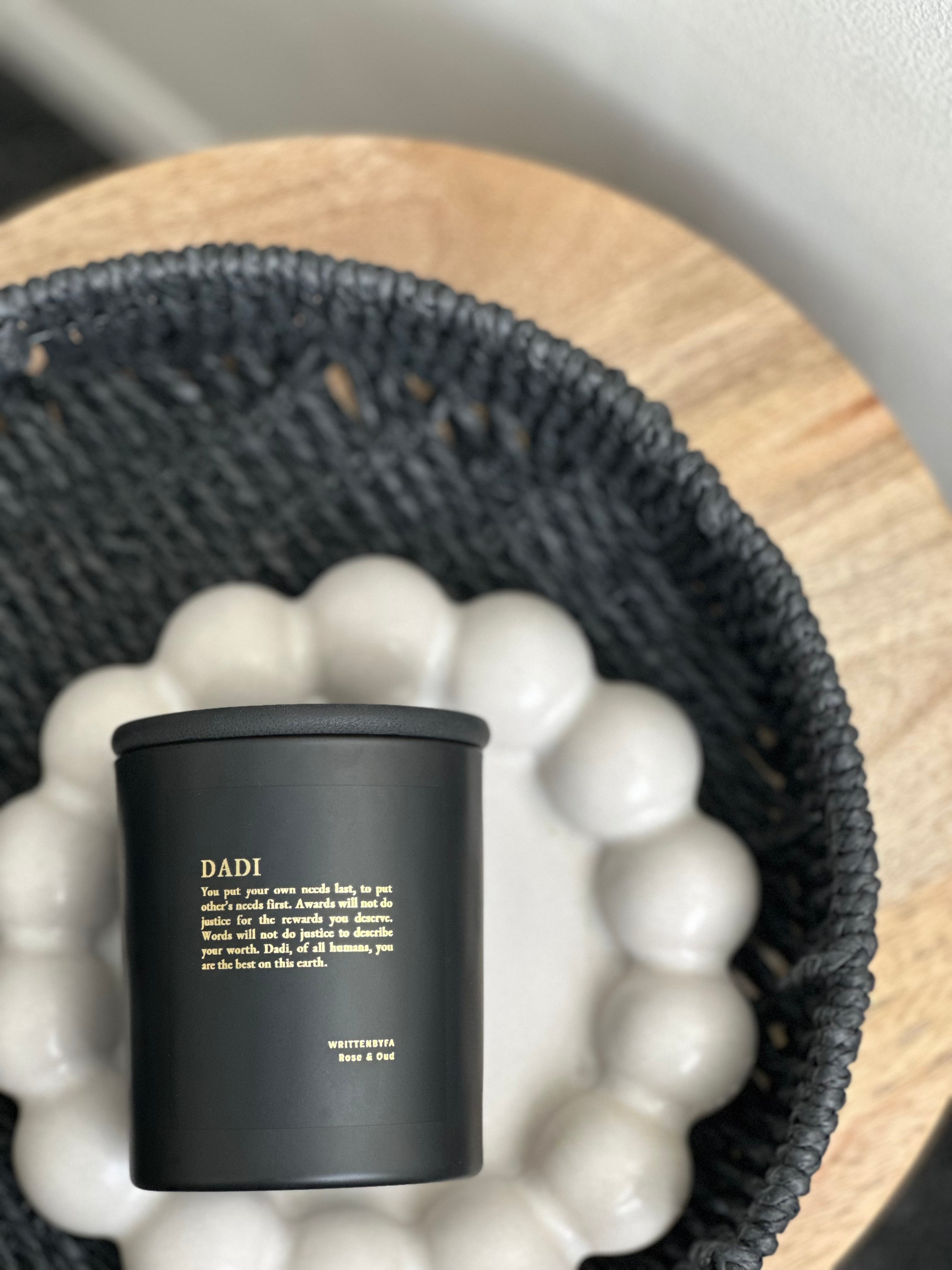 Dadi | Black Matt Rose & Oud Candle