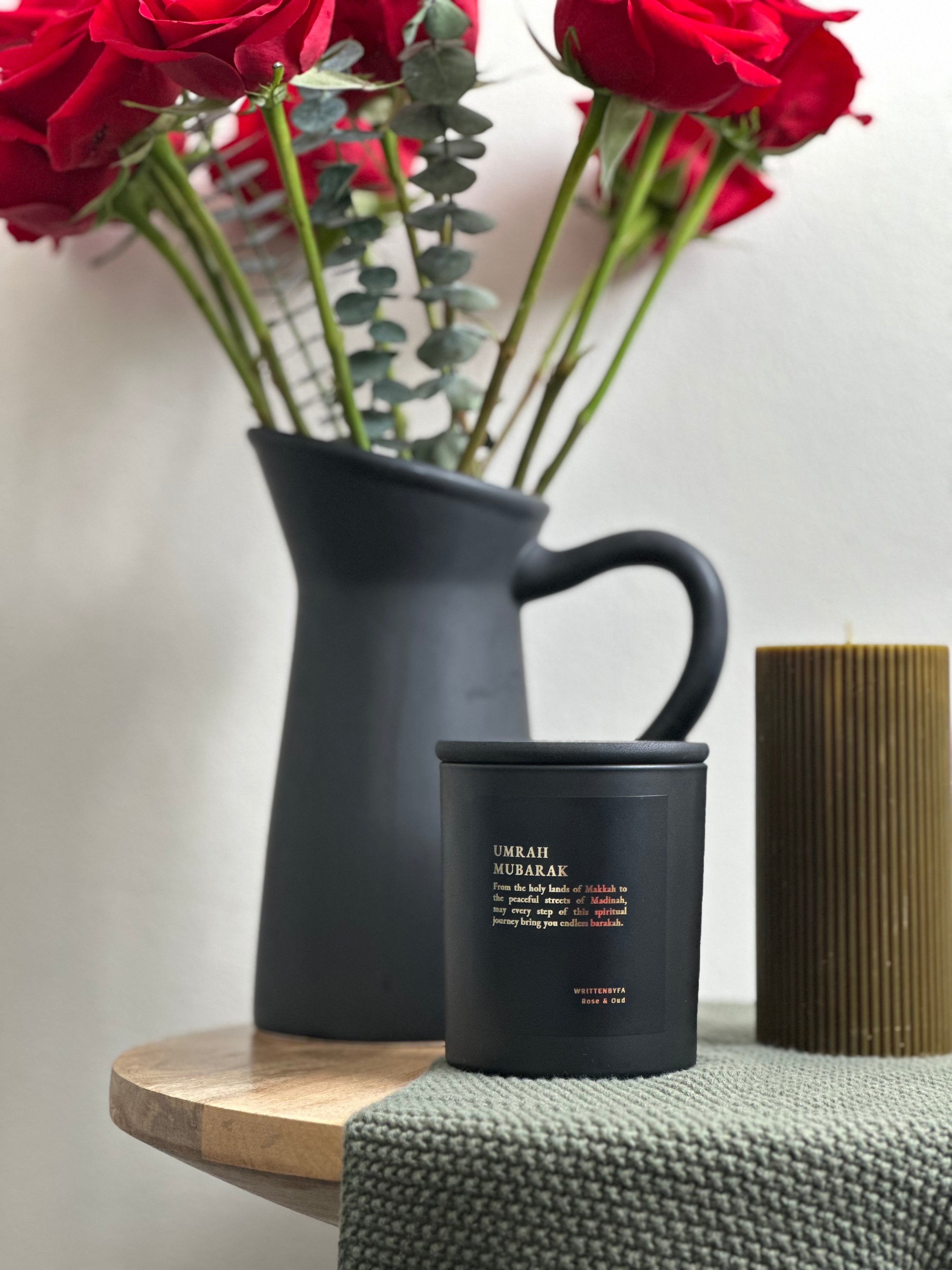 Umrah mubarak | Black Matt Rose & Oud Candle