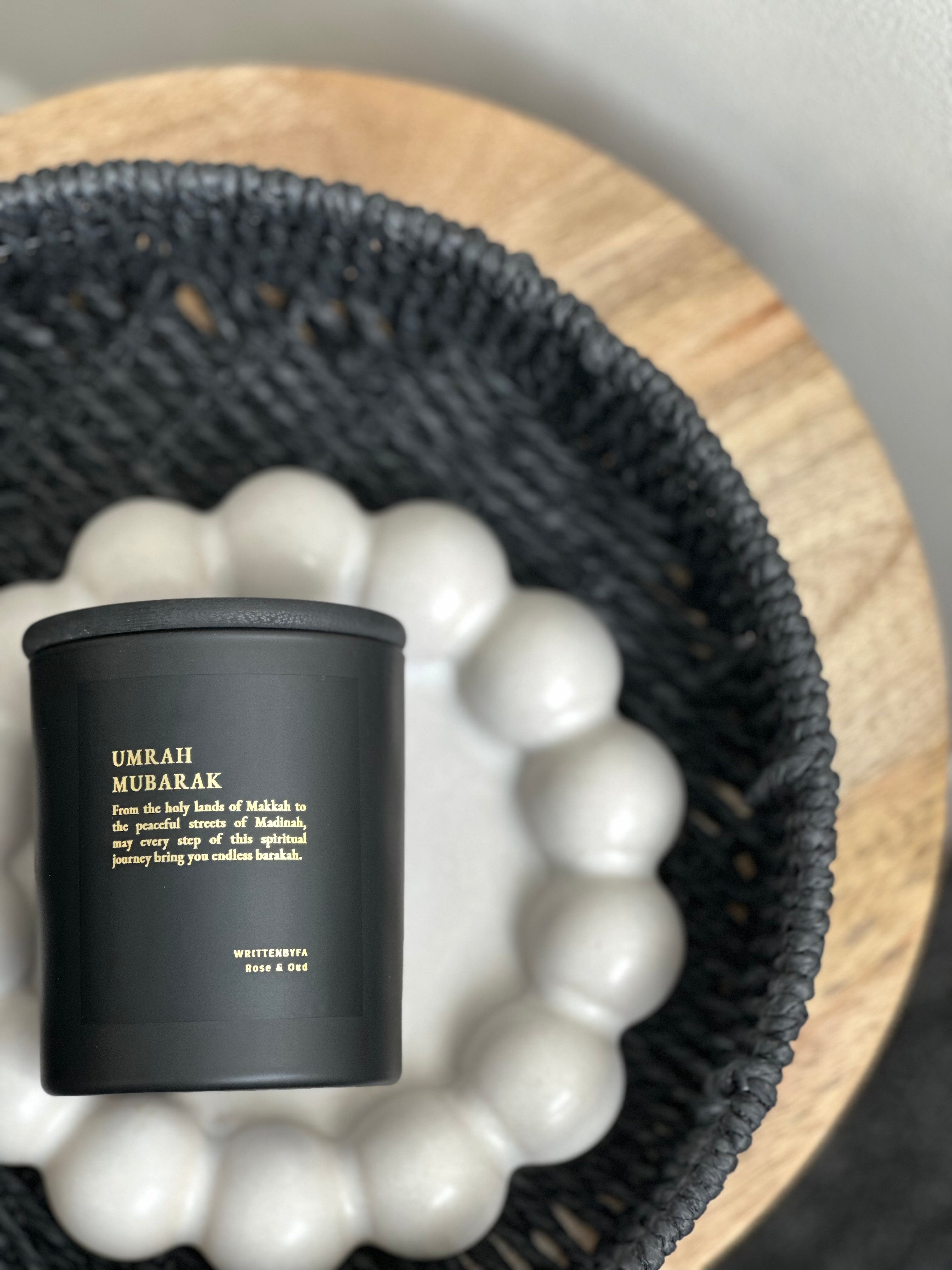 Umrah mubarak | Black Matt Rose & Oud Candle