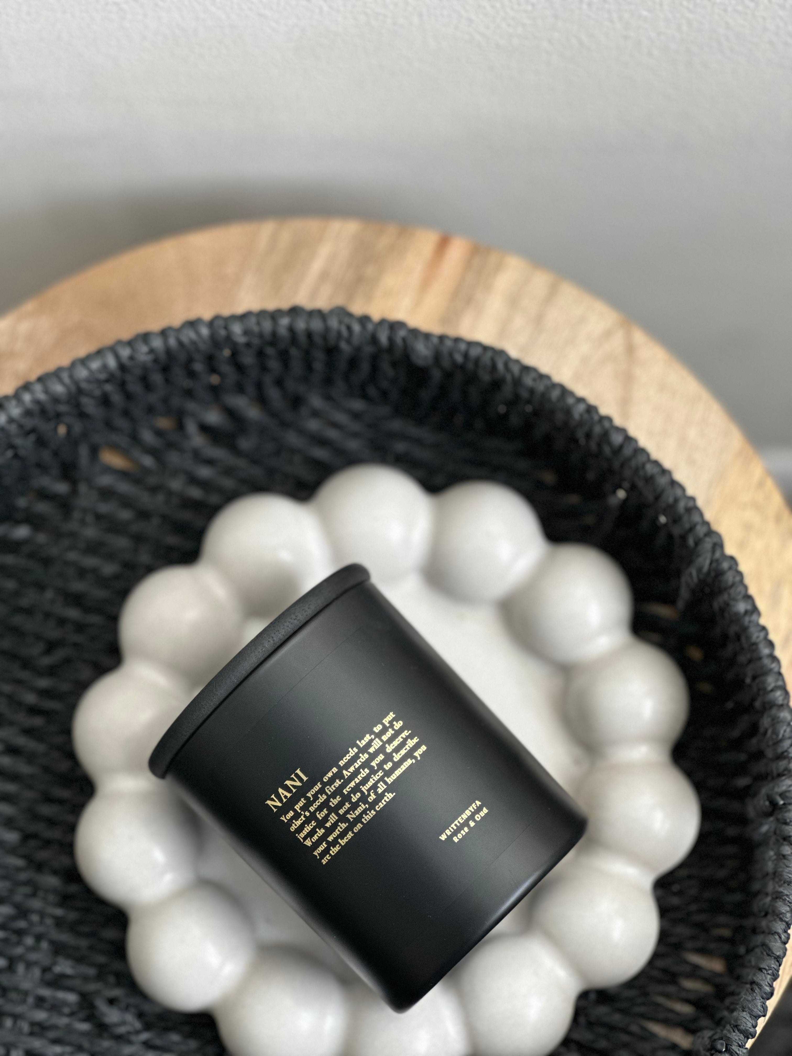 Nani | Black Matt Rose & Oud Candle