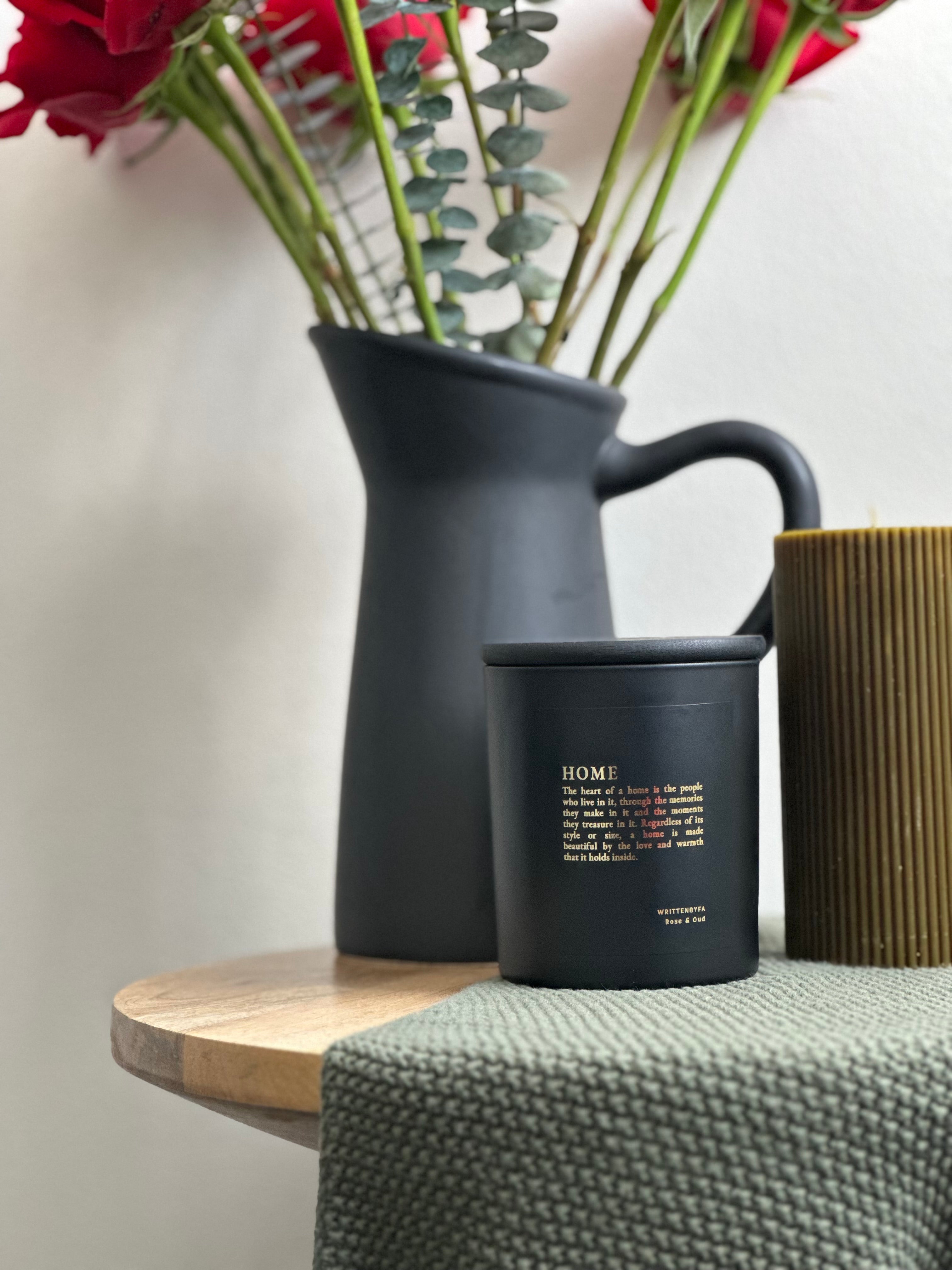 Home | Black Matt Rose & Oud Candle
