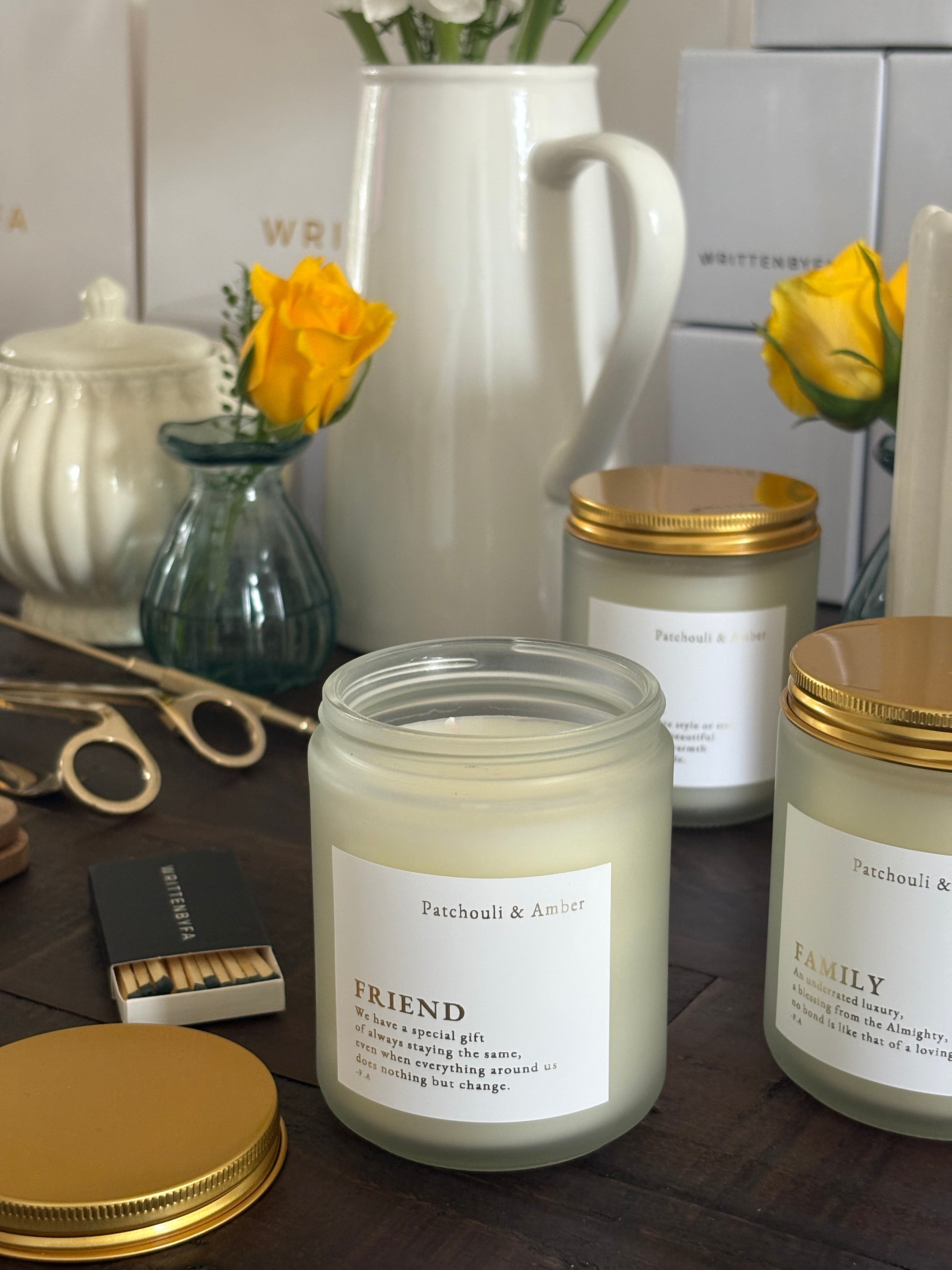 Friend | White Frosted Candle