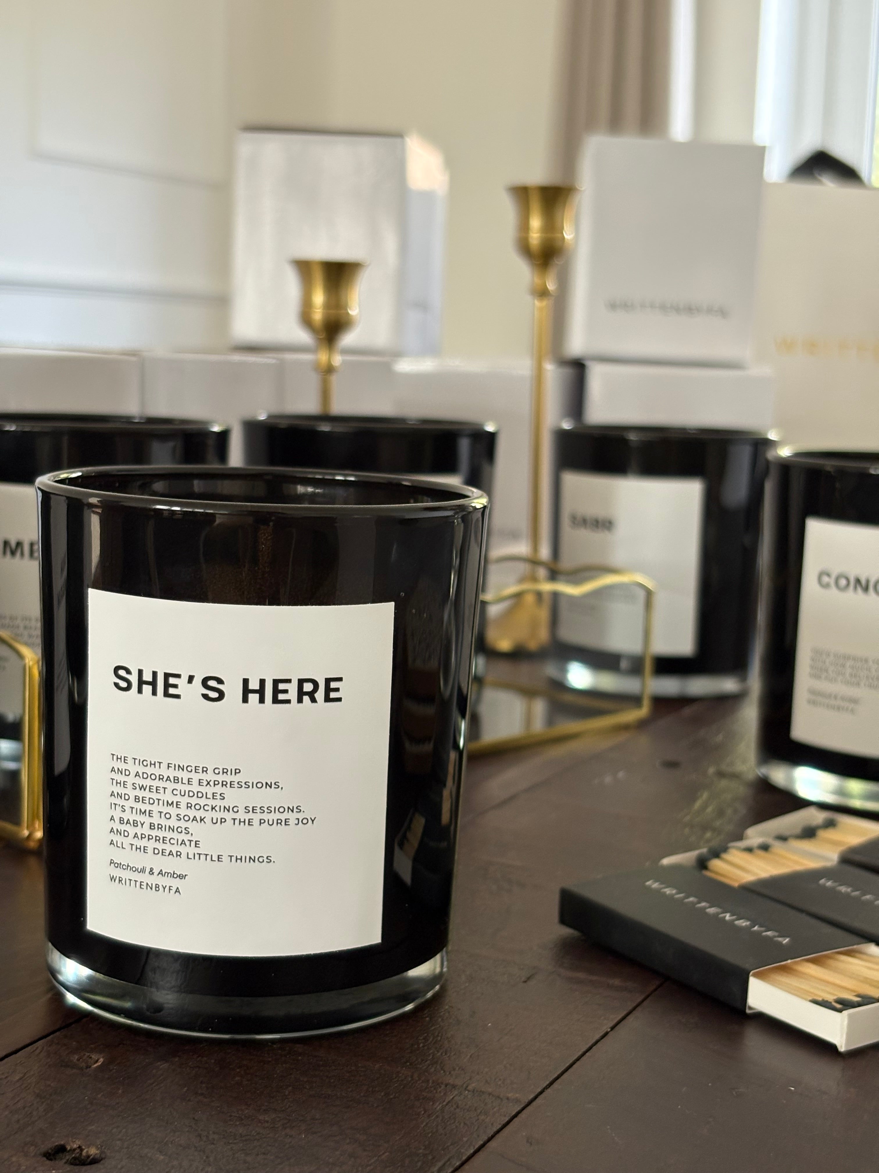 She's here | Black Gloss Candle