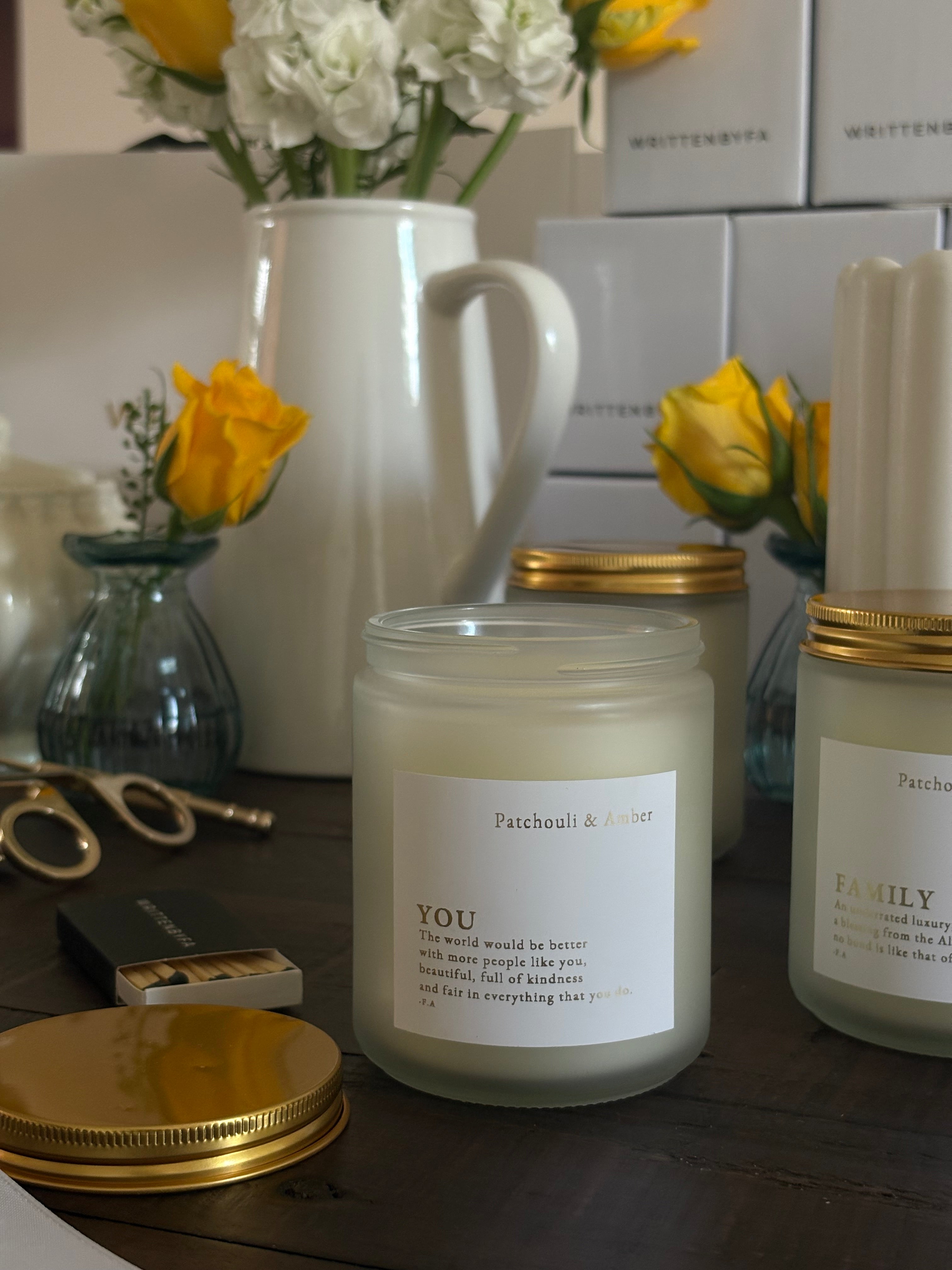 You | White Frosted Candle