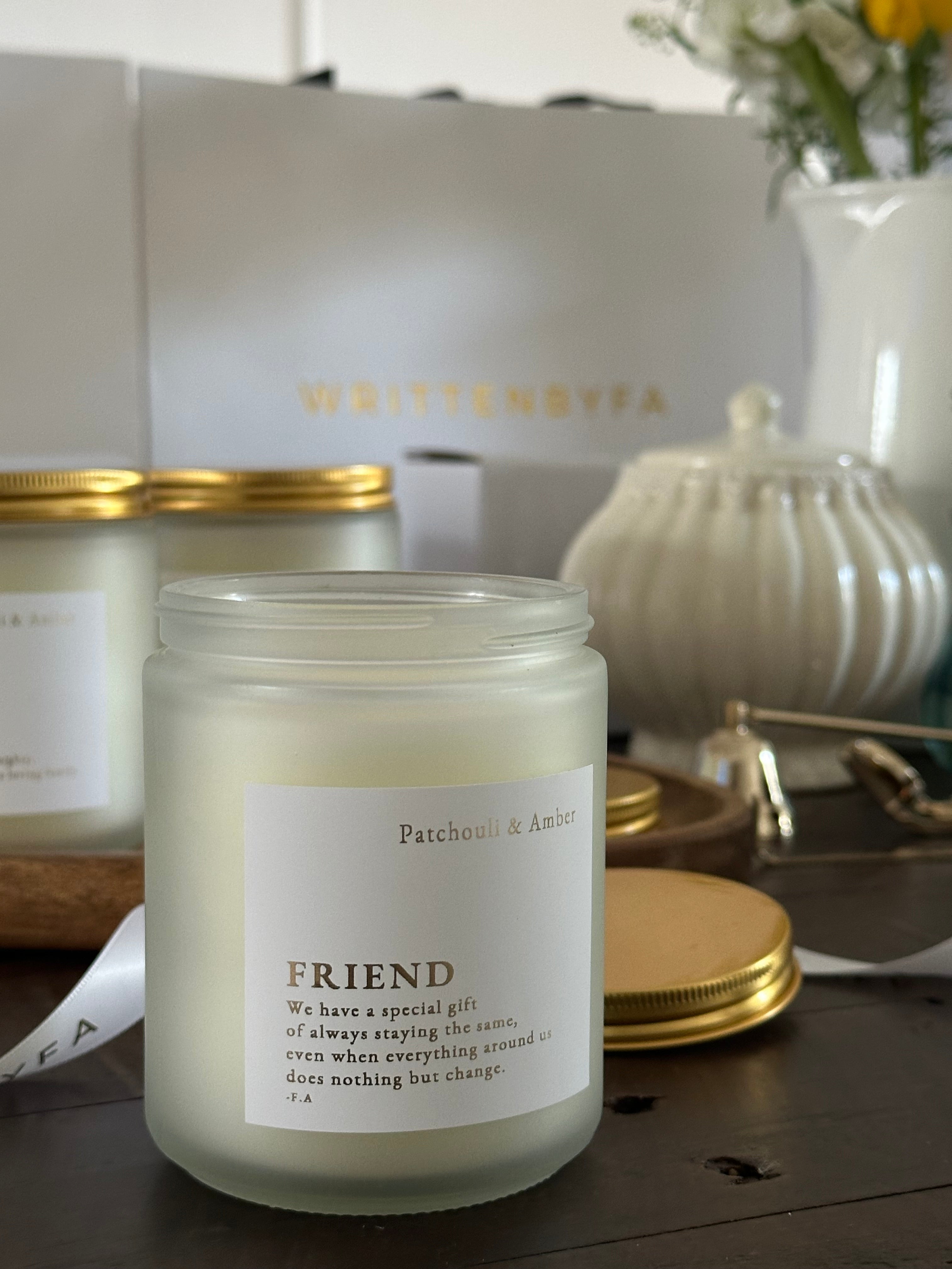 Friend | White Frosted Candle