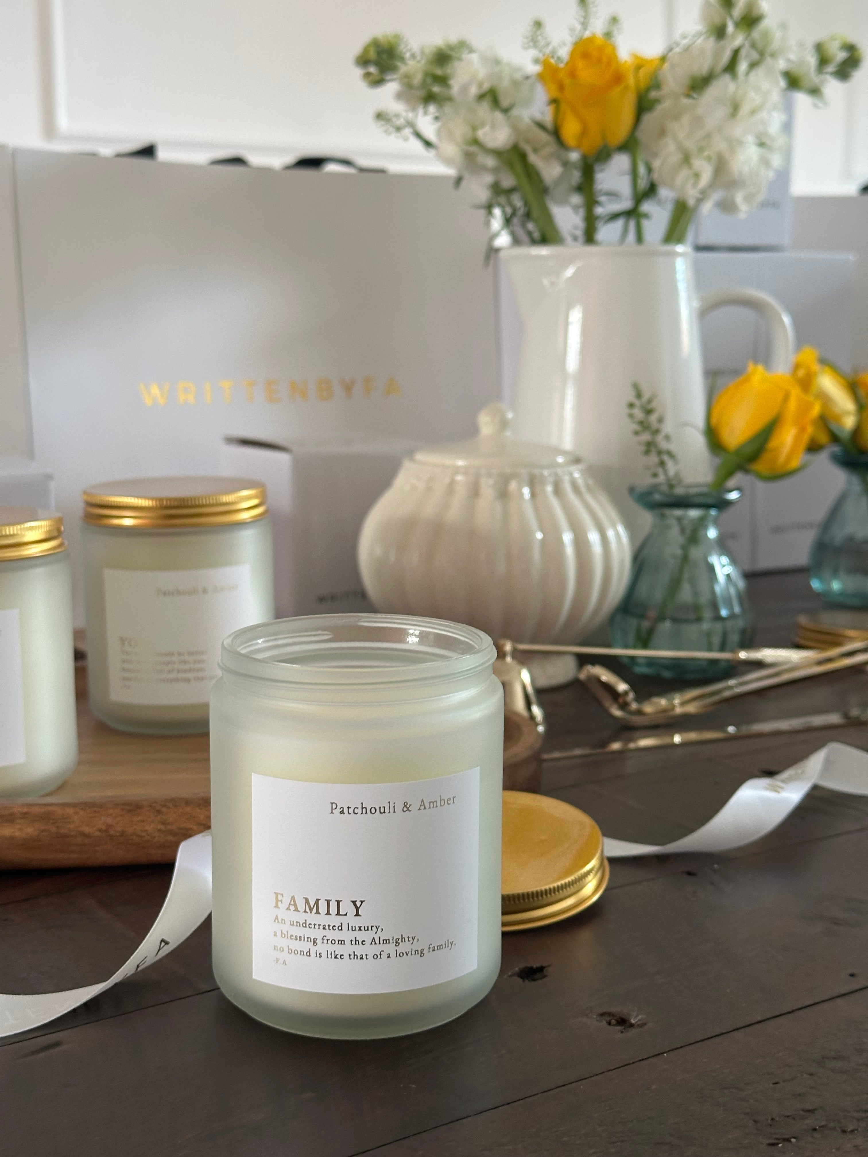 Family | White Frosted Candle