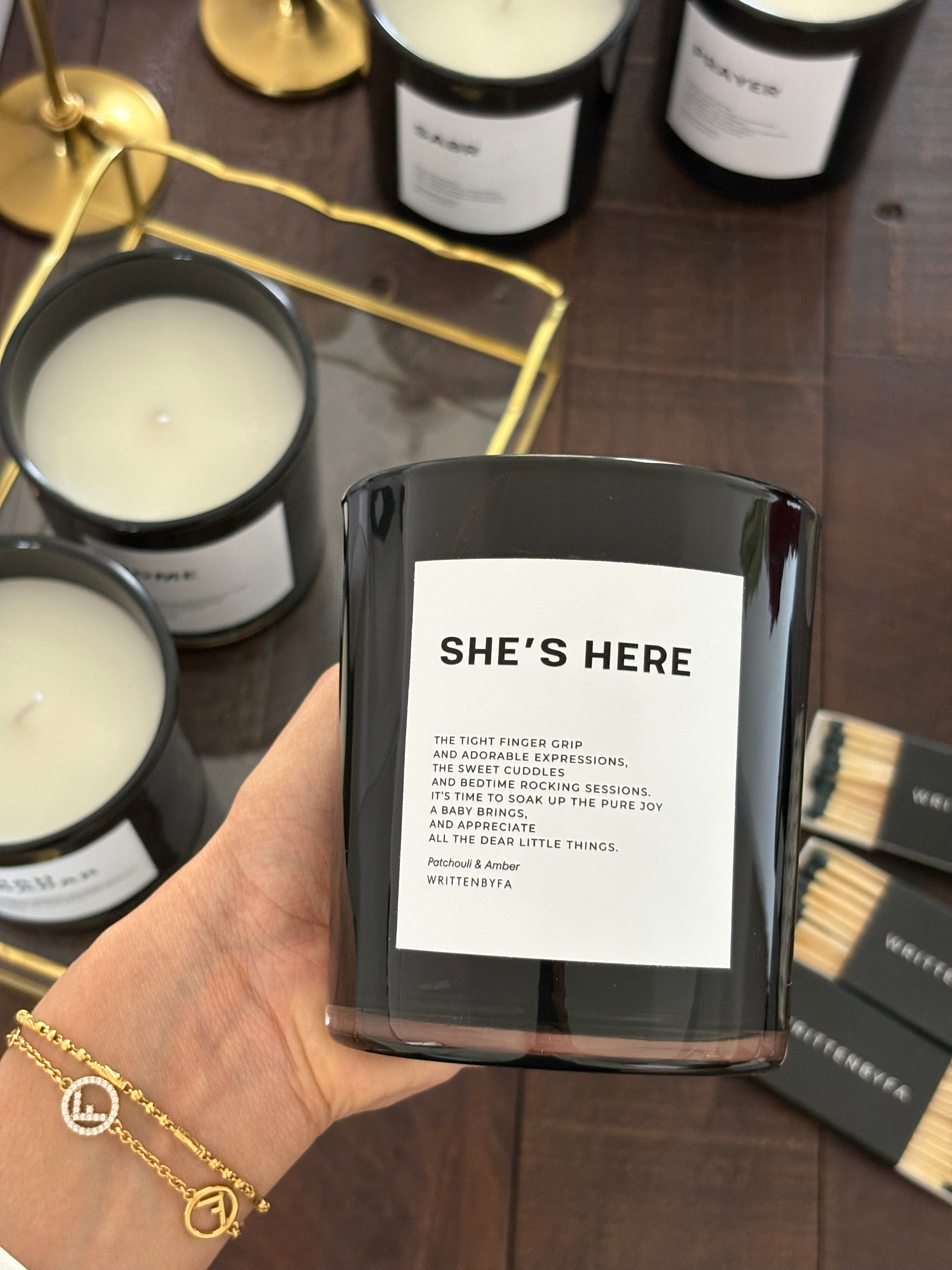 She's here | Black Gloss Candle