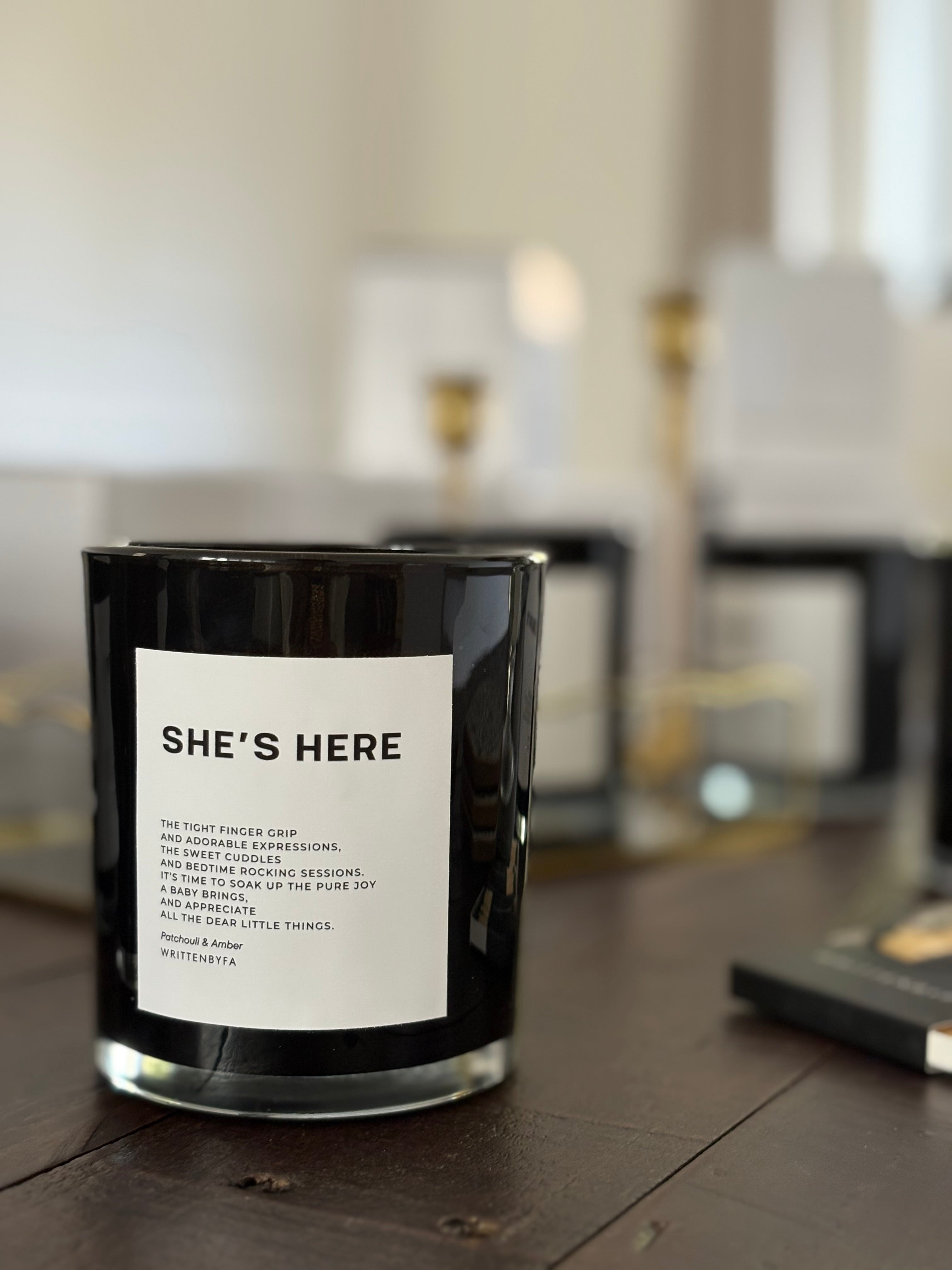 She's here | Black Gloss Candle