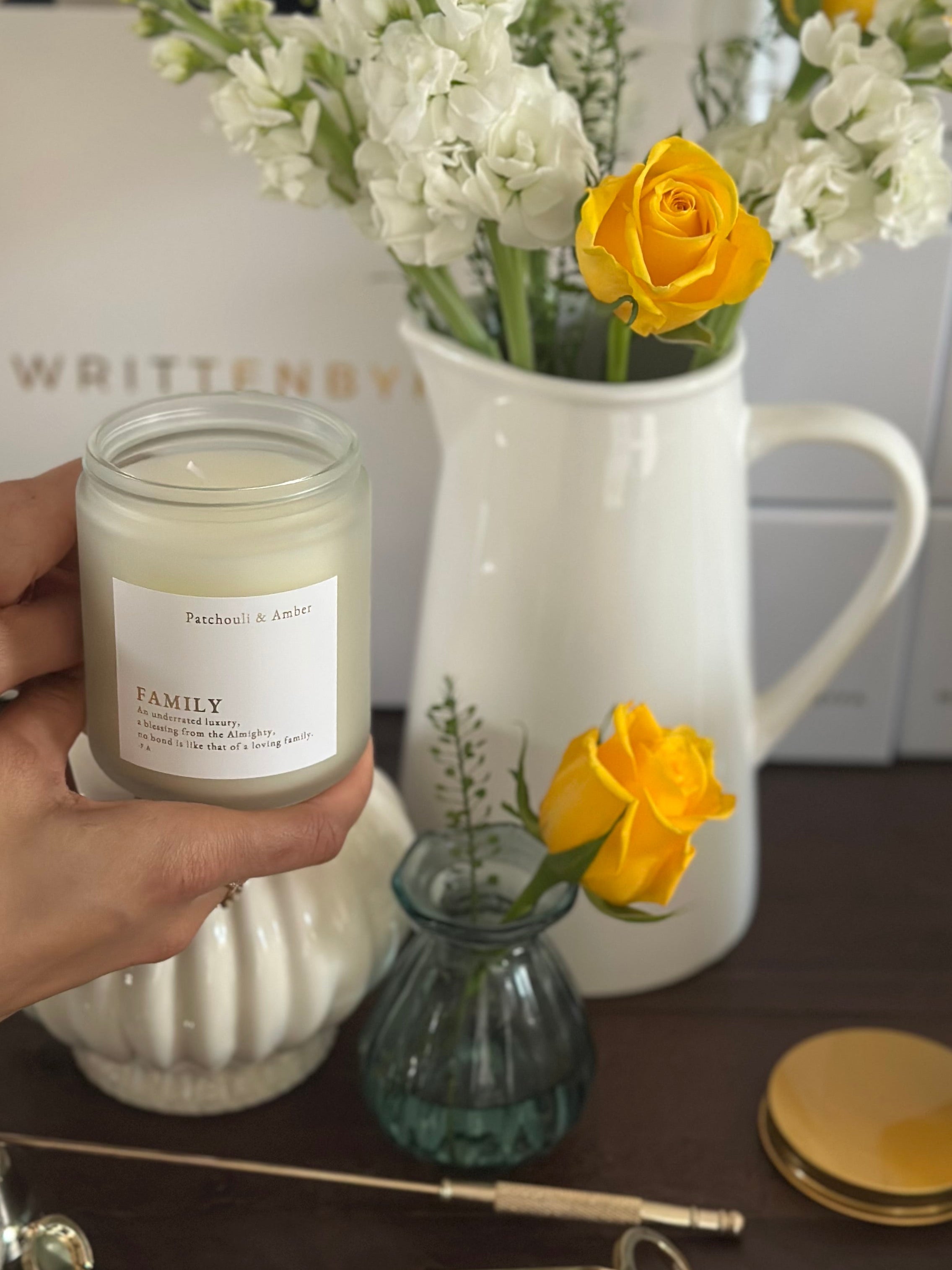 Family | White Frosted Candle