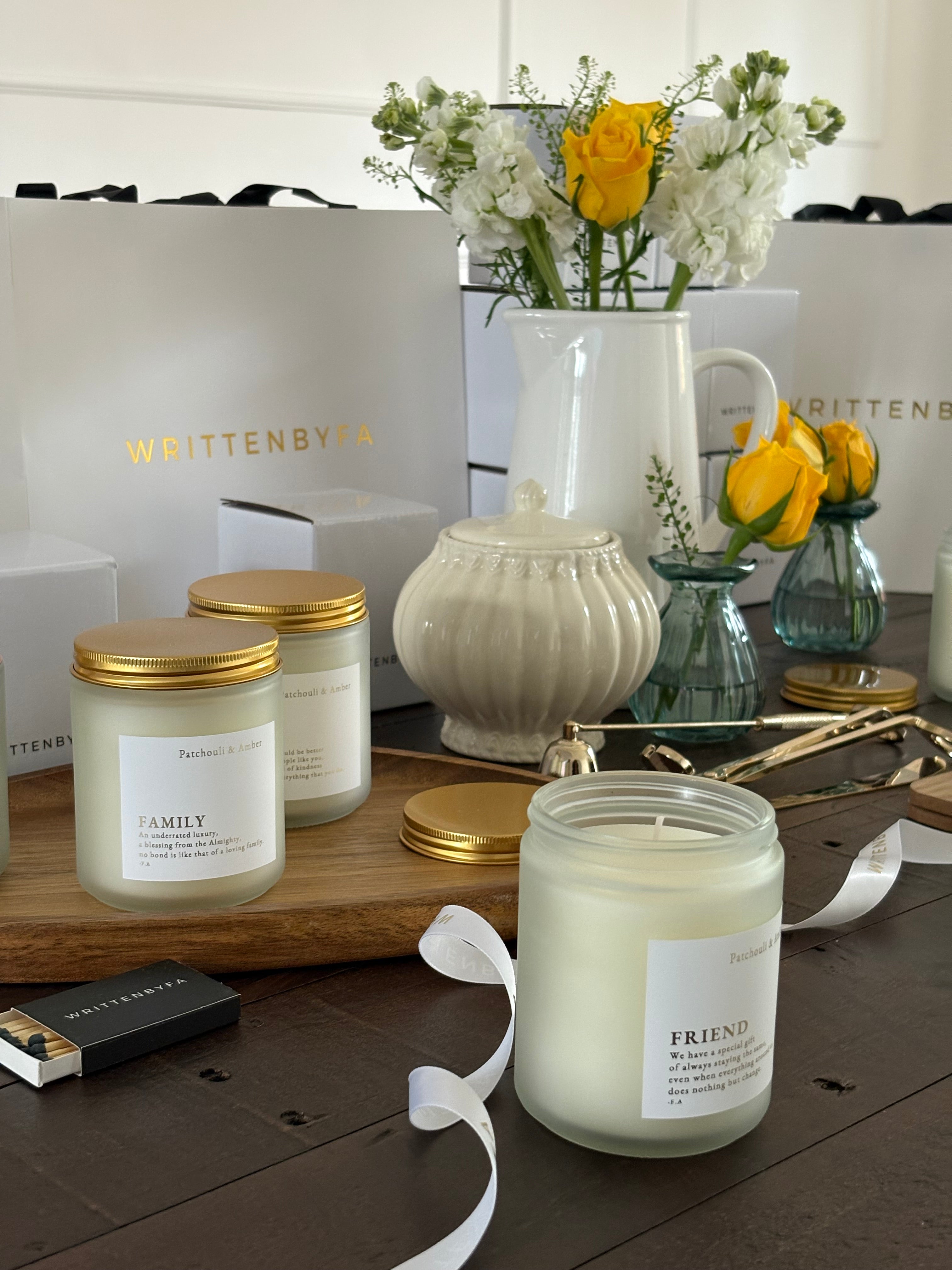 Friend | White Frosted Candle